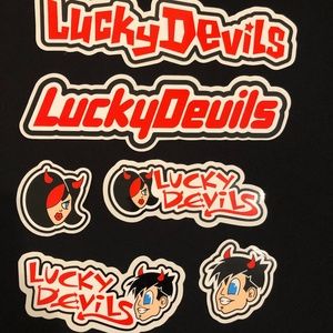 LUCKY DEVILS "Sticker group of Lucky Devils logos"